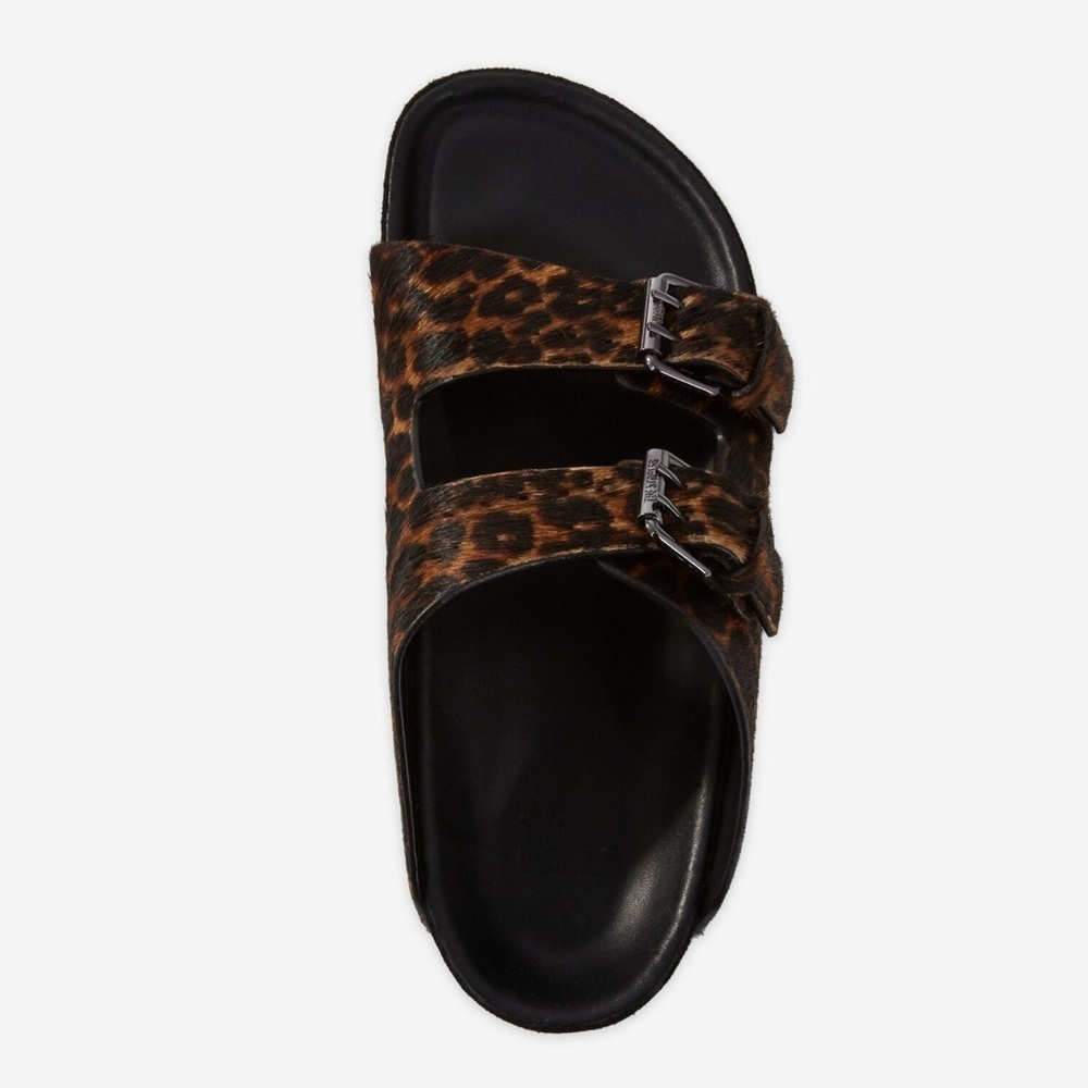 The Kooples - Leopard Print Women's Buckle Slide Sandals - NWB sz 38 - Picture 2 of 14